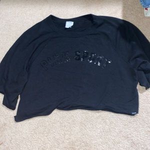 Pink Sport cropped crew neck